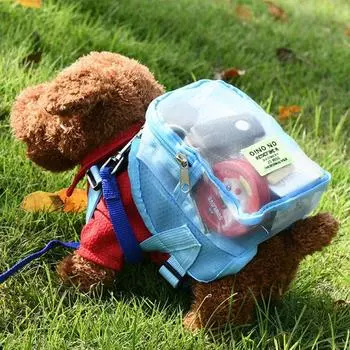 Синий щенок тяговый рюкзак сетчатый рюкзак для путешествий с собакой аксессуары для домашних животных сумка-переноска для собак на открытом воздухе чёрный