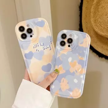 Синий сердечный цветок желтый Imd круглый защитный чехол для камеры телефона для Iphone 13 Xsmax X Xr 11 12 Pro Max Ins мягкий силиконовый чехол for iphone 11