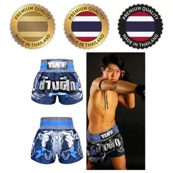 Синий слон Муай Тай ММА Кикбоксинг Боксерские шорты Ретро Винтаж Брюки с принтом 3D микрофибра Эластичный бой Боевые искусства Тренировки Фитнес Тренировки в тренажерном зале