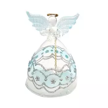 Синий стеклянный ангел с натуральным камнем силы ангела Ангел Фэн розовый включает в себя натуральные синие камни, колокольчик, фигурку, шуй, коробку, кристаллы,