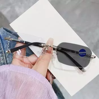 Синий свет минус диоптрии алмазная резка очки ультра легкие цветные изменяющие очки для близорукости фотохромные очки для близорукости 0 anti blue серебряный