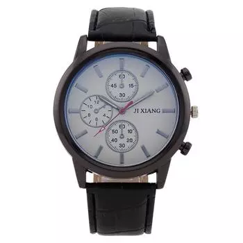 Синий свет Стеклянный Зеркальный Ремень Три Глаза Кварцевые Мужские Часы Мужские Часы Мужская Модель