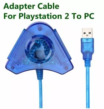 Синий Треугольник USB Контроллер Геймпад Адаптер Кабель-конвертер для PlayStation 2 PS1 PS2 Джойстик для ПК Игры Два Порта синий