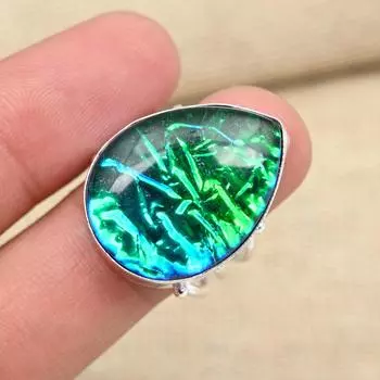 Синий тройной опал, драгоценный камень, твердое кольцо из стерлингового серебра 925 пробы, кольцо ручной работы, австралийские украшения для нее 4 синий