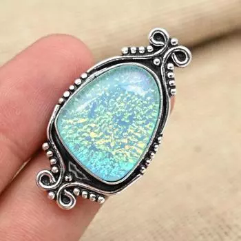 Синий тройной опаловый драгоценный камень 925 твердое серебро обручальное кольцо ручной работы 4 синий