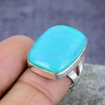 Синий тройной опаловый драгоценный камень ручной работы 925 пробы Серебряное кольцо Ювелирные изделия всех размеров