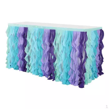 Синий тюль на стол, посуда для детского душа, декор свадебной вечеринки 6 feet