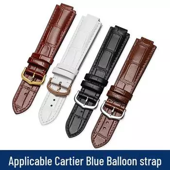 Синий воздушный шар водонепроницаемый ремешок для часов из натуральной кожи для мужчин и женщин - высококачественная коровья кожа, выпуклый интерфейс Outer 14mm - Inner 8mm