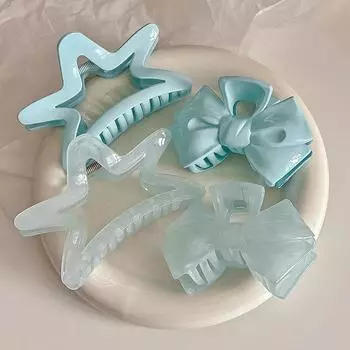 Синий зажим для волос с когтями, милый бант, милые заколки для девочек, заколки-крабы, заколки для волос для женщин, модные аксессуары для волос, головной убор, повязка на голову