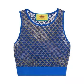 Синий женский топ из тюля adidas GG 693448-XJECA-4697 XXS