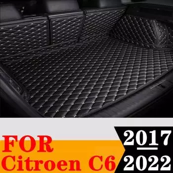Sinjayer водонепроницаемый высокопокрытый коврик для багажника автомобиля, коврик для багажника, коврик для багажника, высокий боковой багажник для Citroen C6 2017 бежевый