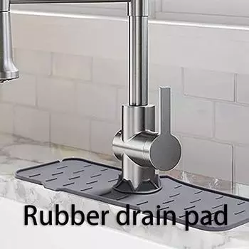 Sink Anti-spill Mat Silicone Drain Cushion Faucet Splash Pad Modern Simple Kitchen Bathroom Square Absorbent Gaddi one size чёрный