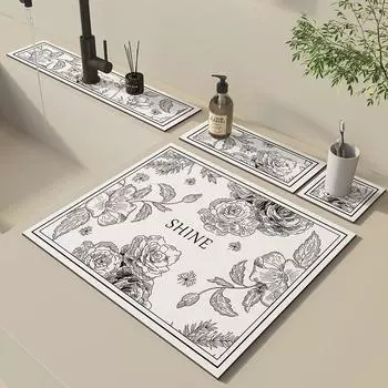 Sink Faucet Drain Pad Bathroom Mat Tableware Draining Pads Quick Dry Kitchen Rug Dinnerware Placemat Dish Drying Mat 30cmx40cm
