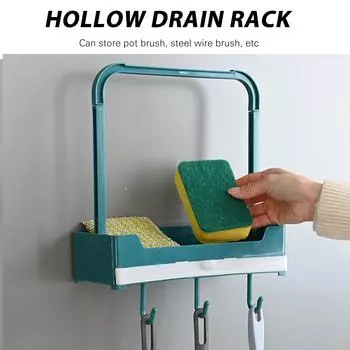 Sink Shelf Kitchen Sink Organiser Soap Sponge Rack Sink Drainer Storage Basket with Drain Tray Kitchen Bathroom Tool Accessories чернил синий