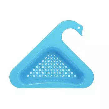 Sink Swan Drain Basket Household Punch-free Kitchen Vegetable Washing Multi-functional Pool Triangular Plastic Water Filter Rack зелёный