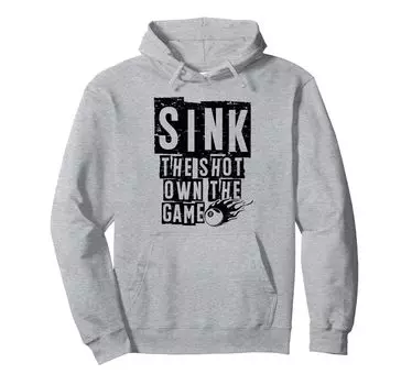 Sink The Shot Own The Game Бильярдный кий Пул Снукер Толстовка серый