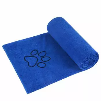 Sinland Микрофибра большого размера, супер впитывающее, толстое, быстросохнущее, полотенце для домашних животных, собак, кошек, тряпка для мытья посуды (75смx127см, темно-синий)