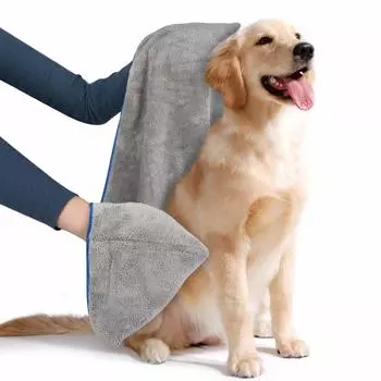 Sinland пушистое микроволокно супер впитывающее быстросохнущее полотенце для домашних животных собак кошек тряпка для мытья посуды (40смx100см, Серый)