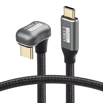 SinLoon 100 Вт Тип C - C кабель, противоположный U-образный задний угол USB-C USB 3.2 C удлинительный кабель типа «папа-мама» 10 Гбит/с Нейлоновый плетеный шнур для быстрого
