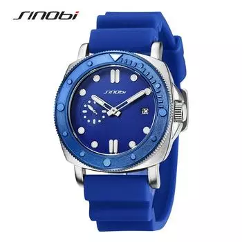 SINOBI Лучшие брендовые мужские часы Модные стили Спортивные кварцевые наручные часы Лучшие подарки Часы для мужчин серебряный