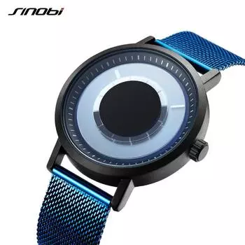 SINOBI модный дизайн креативные мужские кварцевые наручные часы мужские сетчатые ремешки наручные часы роскошные спортивные мужские подарочные часы Reloj Hombre серебряный