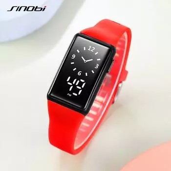 SINOBI Новое поступление мужские цифровые часы модные спортивные водонепроницаемые мужские наручные часы оригинальный дизайн мужские часы-календарь красный