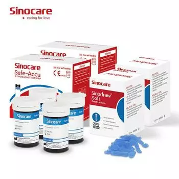 Sinocare 100-400 шт тест-полоски на диабет для безопасного монитора уровня глюкозы в крови Accu
