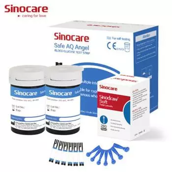 Sinocare 100-400 шт. тест-полоски на уровень глюкозы в крови только для безопасного монитора AQ Angel