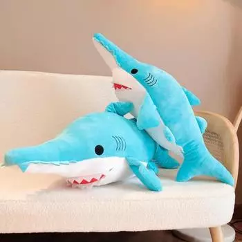 Синяя Акула, плюшевая игрушка, мягкая кукла, милые мягкие морские животные, плюшевые украшения для спальни, гостиной