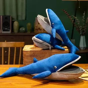 Синяя акула плюшевая игрушка мягкая мультяшная морская кукла-животное детская подушка для объятий диванная подушка прекрасный детский подарок на день рождения 40cm