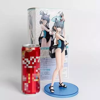 Синяя Архивная фигурка Широко с сумкой через плечо, купальник, милые ушки животного, красивая девушка-модель, орнамент Swimsuit