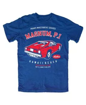 Синяя футболка Magnum PI Car Tom Selleck TV Hawaii Island Hoppers Aloha 80S Cult унисекс S