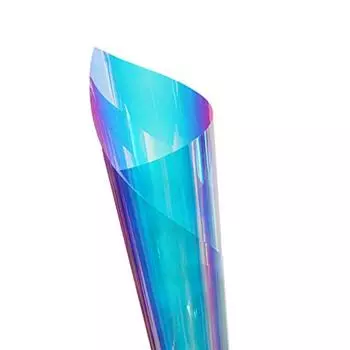 Синяя хамелеоновая оконная пленка с эффектом радуги, прозрачная голографическая ПВХ-статическая клейкая пленка для домашнего украшения стекла своими руками 30x200cm