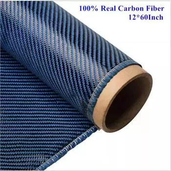 Синяя и черная сотовая ткань из углеродного волокна 3K 2x2 саржевого переплетения саржевого переплетения