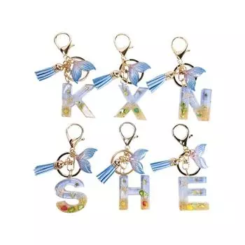 Синяя кисточка Blue Ocean Letter брелок 26 букв 26 букв брелок ювелирные изделия подарок Q