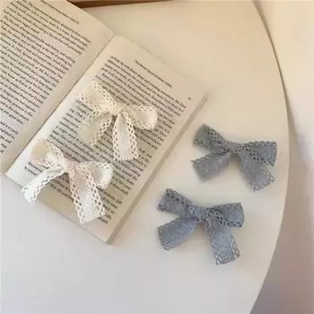 Синяя кружевная заколка-бантик для волос для двойного конского хвоста Hair Accessory