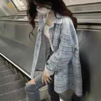 Синяя куртка Xiaoxiangfeng женская ранняя осень новый свободный универсальный и тонкий топ S синий