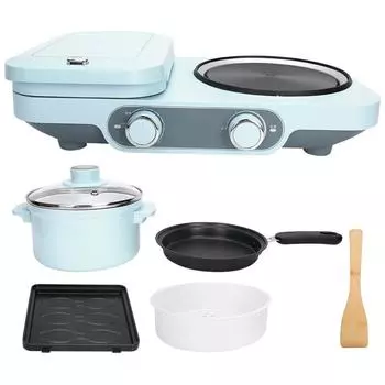 Синяя машина для приготовления сэндвичей на завтрак Многофункциональная вафельница