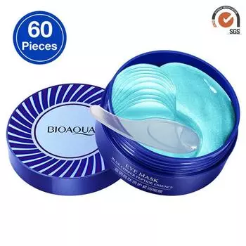 Синяя медная пептидная эссенция, укрепляющая маска для глаз, увлажняющие антивозрастные патчи для глаз, питательная нежная эластичная маска для глаз 60pcs