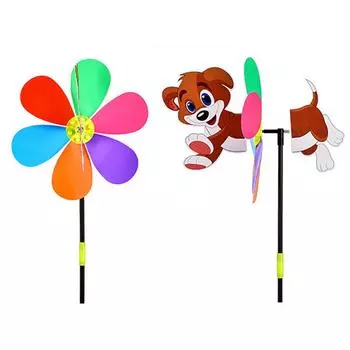 Синяя панель, 21 дюйм, мультяшная пчела, собака, животное, ветряная мельница, ветряная мельница, домашний сад, двор, декор, игрушка