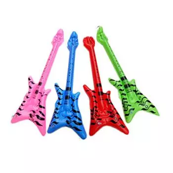 Синяя панель из ПВХ, надувная гитара, микрофон, лютня, музыкальный инструмент, детская игрушка, реквизит для вечеринки