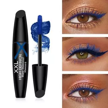 Синяя паста водостойкая эластичная подкручивающая густая не размазывающаяся тушь для ресниц Easy Color Color