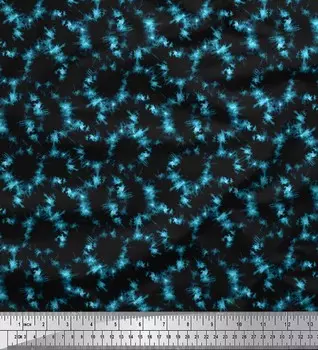 Синяя полиэфирная креповая ткань Soimoi, богемная ткань с принтом тай-дай, 1 ярд, 42 дюйма 42 Inch Wide - Poly Crepe синий