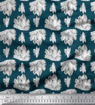 Синяя полиэфирная креповая ткань Soimoi Ткань с принтом «Айсберг и океан» по метрам, 42 дюйма 42 Inch Wide - Poly Crepe синий