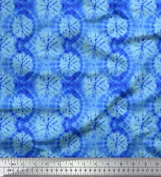 Синяя полиэфирная креповая ткань Soimoi, ткань с принтом омбре и принтом тай-дай, 1 ярд, 42 дюйма 42 Inch Wide - Poly Crepe синий