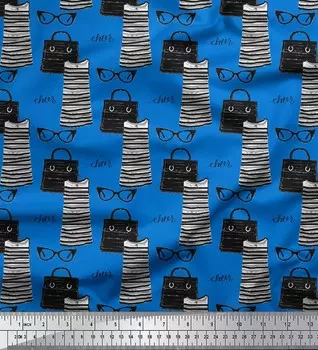 Синяя японская креп-атласная ткань Soimoi, платье, характеристики и сумки, женская ткань с принтом на метр, 42 дюйма 42 Inch Wide - Poly Crepe зелёный