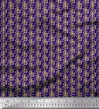 Синяя японская креп-сатиновая ткань Soimoi, абстрактная ткань с абстрактным принтом, 42 дюйма по метрам 42 Inch Wide - Cotton Voile синий