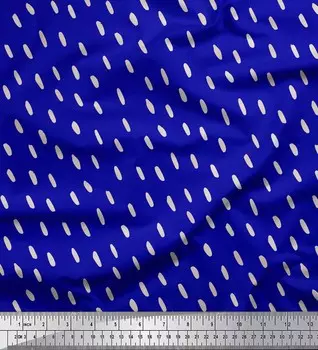 Синяя японская креп-сатиновая ткань Soimoi Blue, ткань с абстрактным принтом, мазок кистью, 42 дюйма 42 Inch Wide - Cotton Voile синий