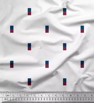 Синяя японская креп-сатиновая ткань Soimoi, квадратная и декоративная ткань Jamdani с геометрическим рисунком, метр 42 дюйма 42 Inch Wide - Poly Crepe зелёный