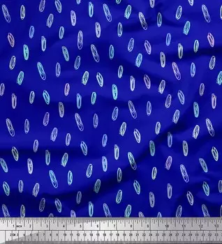 Синяя японская креп-сатиновая ткань Soimoi, ткань с абстрактным принтом, 1 метр, 42 дюйма 42 Inch Wide - Cotton Voile синий